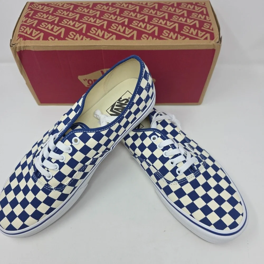 Vans Authentic Sneaker Shoes Mens M 11.5 W 13  Primary Check True Blue White